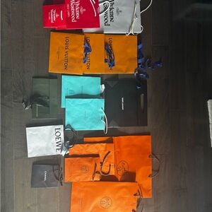 Louis Vuitton Orange and Blue Shopping Bags